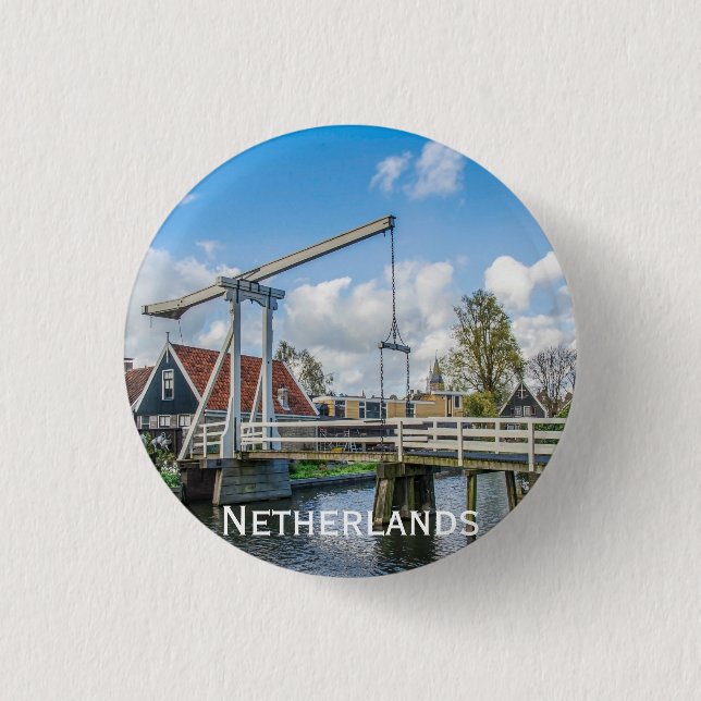 Holländische Hubholzbrücke Button (Vorderseite)
