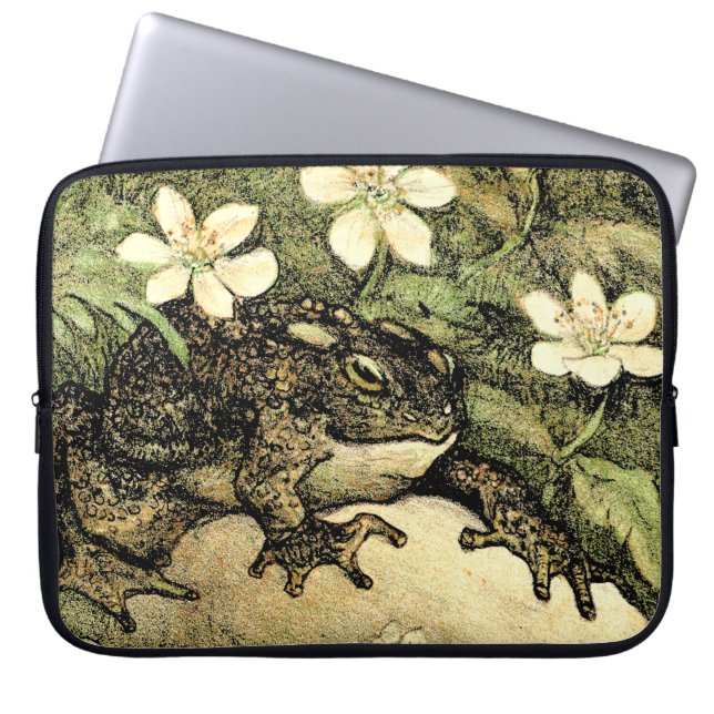 Holländische Jugendstil-Toad und Dogwood Laptopschutzhülle (Vorderseite)