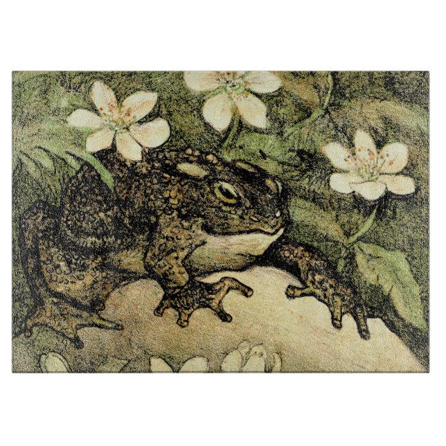 Holländische Jugendstil-Toad und Dogwood Schneidebrett (Vorderseite)