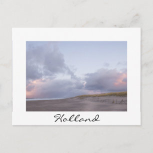 Holländische Küste Sonnenuntergang in Holland weiß Postkarte