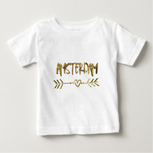 Holländische Liebe Gold Look Typografie Elegant Baby T-shirt