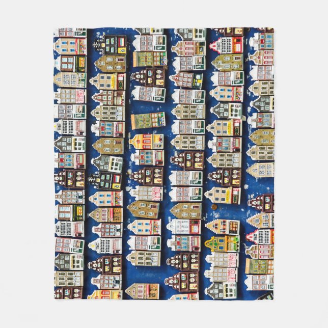 Holländische Souvenirs, Amsterdamer Straßenszene. Fleecedecke (Vorderseite)