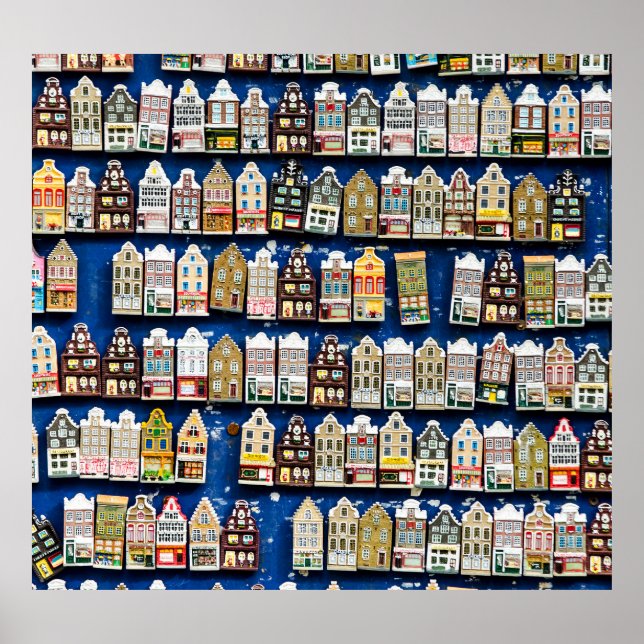 Holländische Souvenirs, Amsterdamer Straßenszene. Poster (Vorne)