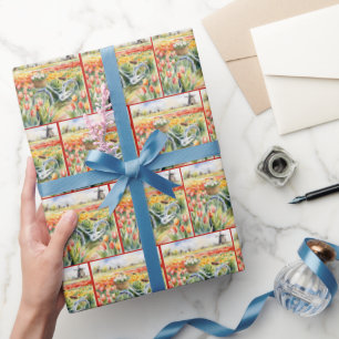 Holländische Tulips in Bike Basket Geschenkpapier