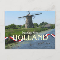 Holländische Windmill Enten Postcard