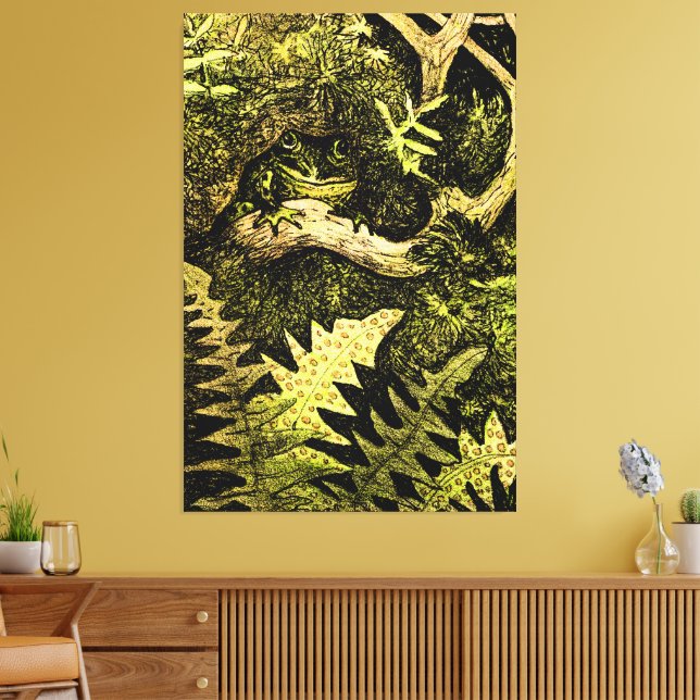 Holländischer Jugendfrosch in Tree Leinwanddruck (Insitu (Wohnzimmer))