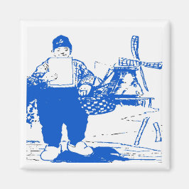 Holländischer Junge mit Windrad Magnet