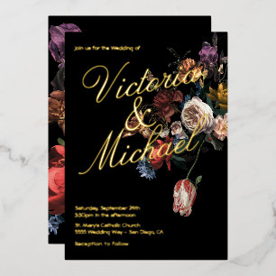 Holländischer Meister Florale dunkle und melanchol Folieneinladung
