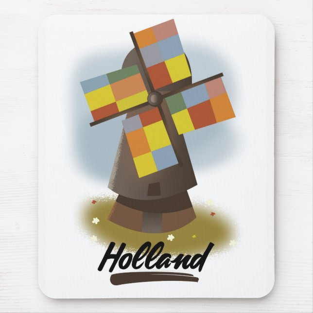 Holländisches Reiseplakat Mousepad (Vorne)