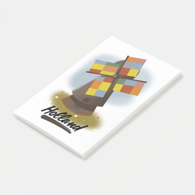 Holländisches Reiseplakat Post-it Klebezettel (angewinkelt)
