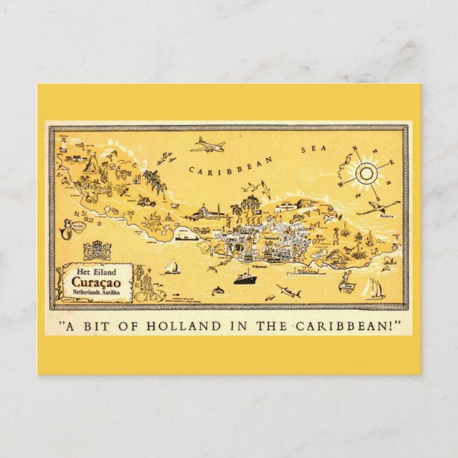 Holland's Curacao Island Postcard Postkarte (Vorderseite)