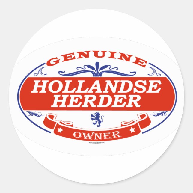 Hollandse Herder Runder Aufkleber (Vorderseite)