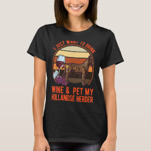 Hollandse Herder und Wine Hollandse Herdershond T-Shirt