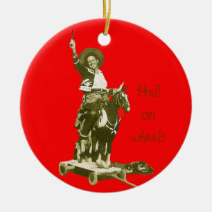 HÖLLE AUF RAD-VERZIERUNG KERAMIKORNAMENT