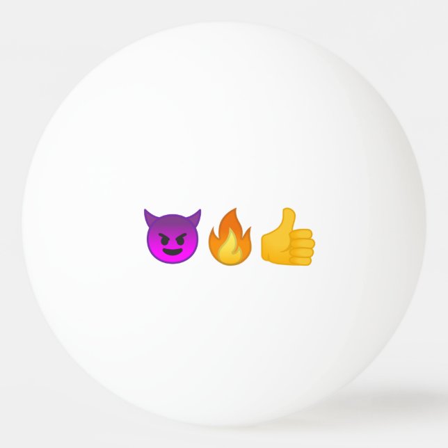 Hölle ja! Emoji 3-Stern Klingeln Pong Ball Tischtennisball (Vorderseite)