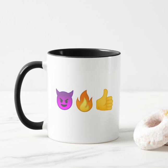 Hölle ja! | personalisierte Emoji Kaffee-Tasse Tasse (Mit Donut)