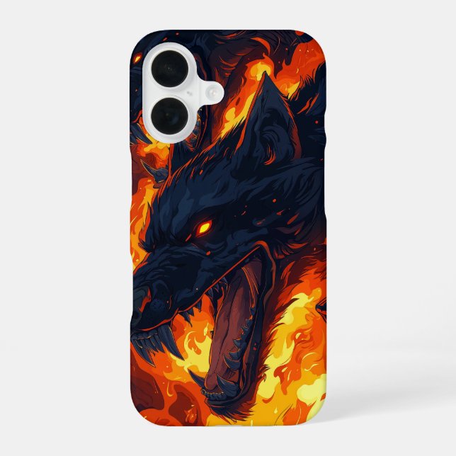 Höllenfeuer iPhone 16 Hülle (Rückseite)