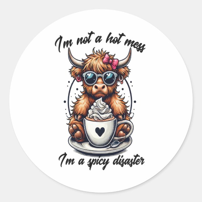 Höllenkaffee , Kaffeekühe Runder Aufkleber (Vorderseite)