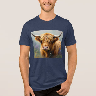 Höllenkuh auf der Floralwiese Nah Tri-Blend Shirt