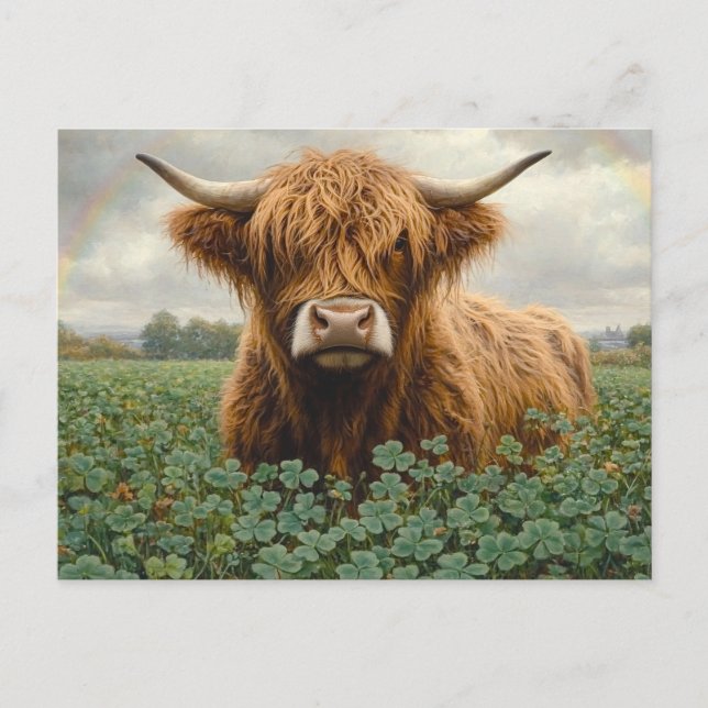 Höllenkuh in einem Kleeblatt Postkarte (Vorderseite)