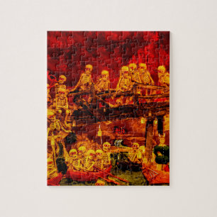 Höllenskelette Vintage-Terror-Horror-Hölle Puzzle