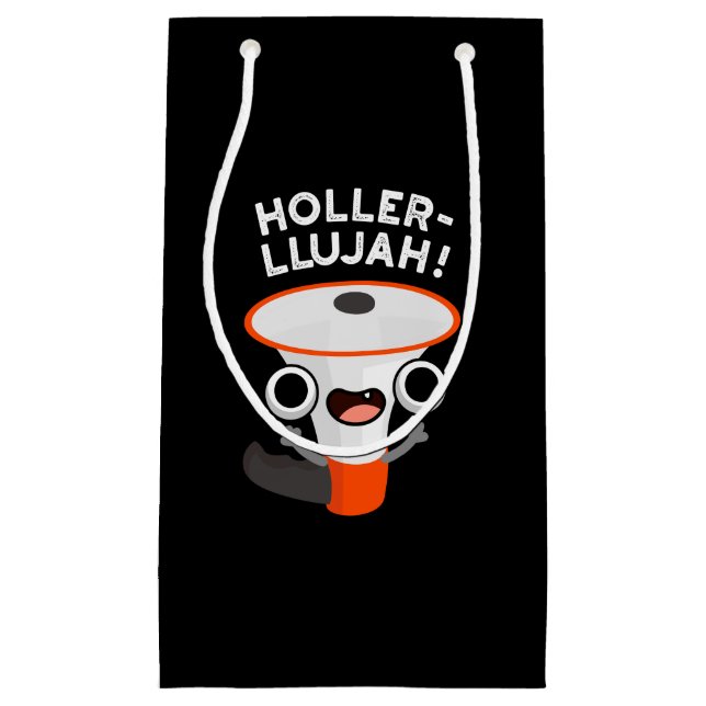 Holler-llujah Funny Loud Hailer Pun Dark BG Kleine Geschenktüte (Vorderseite)