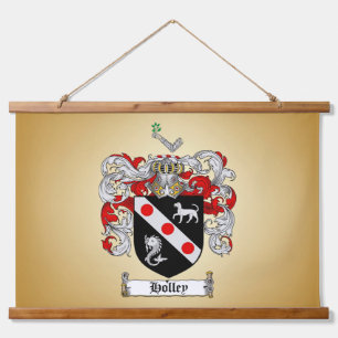 Holley Familienwappen Wandteppich Mit Holzrahmen