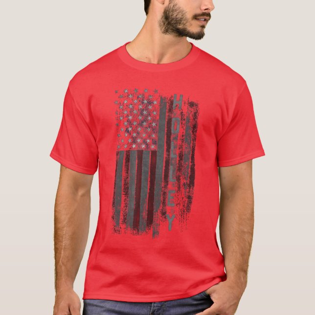 Holley Family American Flag for Women Men friends T-Shirt (Vorderseite)