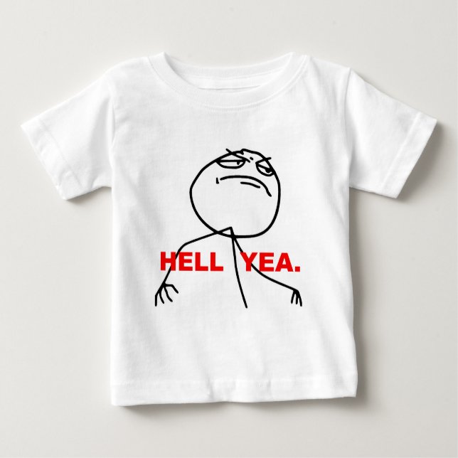 Hölleyea-Raserei-Gesicht Meme Baby T-shirt (Vorderseite)