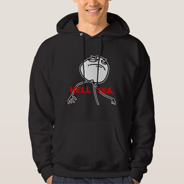Hölleyea-Raserei-Gesicht Meme Hoodie (Vorderseite)