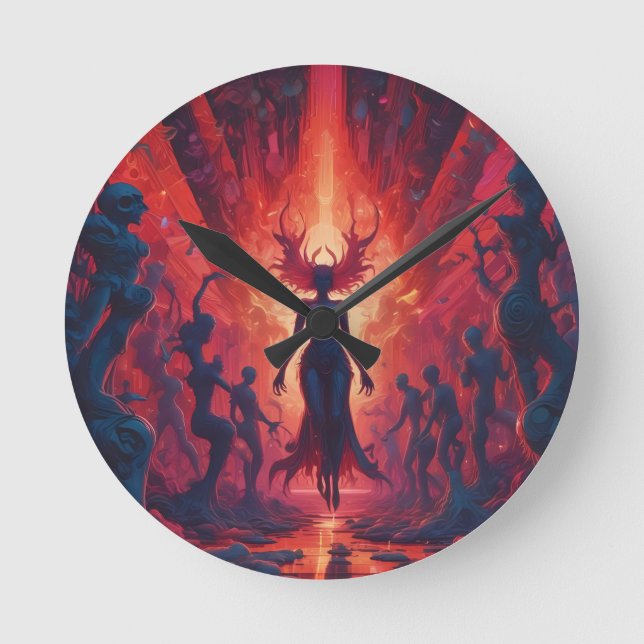 Hölliger Rave am Feuersee - Ken Gage Runde Wanduhr (Vorderseite)