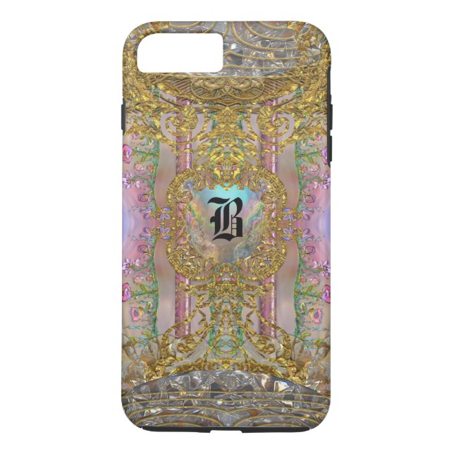 Hollinger Girly Hübsch Monogram 7 Plus Case-Mate iPhone Hülle (Rückseite)