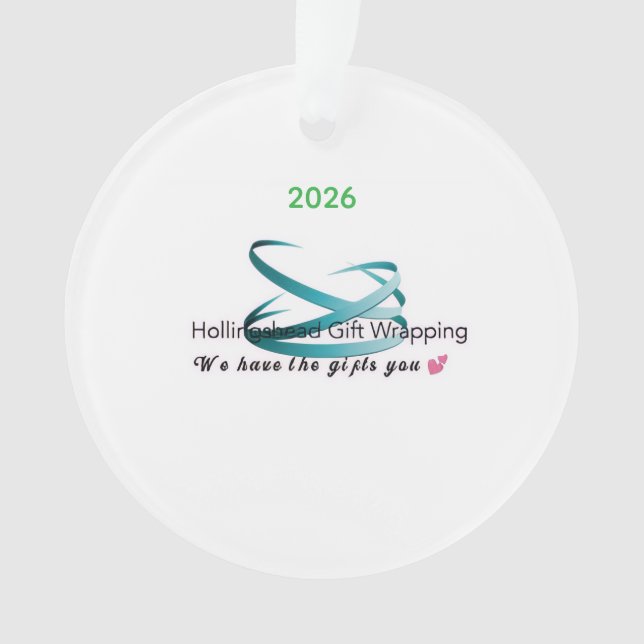 Hollingshead Gift Wrapping 2026 Christmas Ornament (Vorderseite)