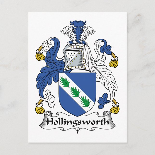 Hollingsworth Familienwappen Postkarte (Vorderseite)
