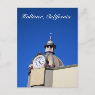 Hollister, CA-Uhrturm Postkarte