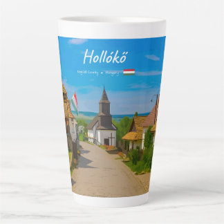 Hollókő, Ungarn - Historische Dorfstraße groß Milchtasse