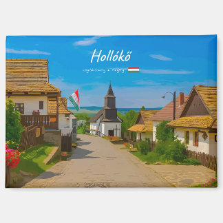 Hollókő, Ungarn - Historische Dorfstraße Magnet
