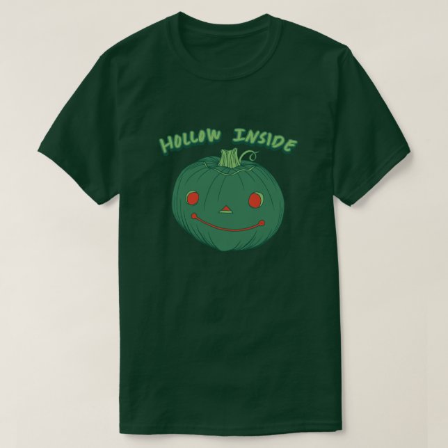 Hollow Inside - Punny Green Jack-o-Lantern Pumpkin T-Shirt (Design vorne)