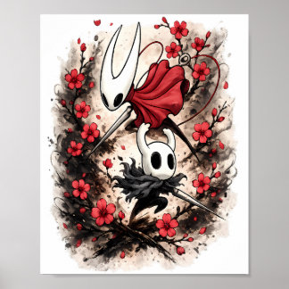 Hollow Knight Hornet Kirschblüten Gaming-Kunst Poster