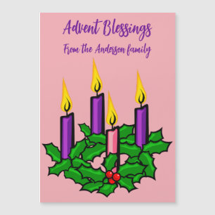 Holly Advent Wreath Magneteinladung