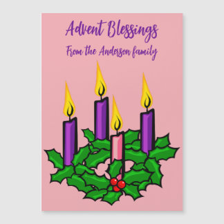 Holly Advent Wreath Magneteinladung