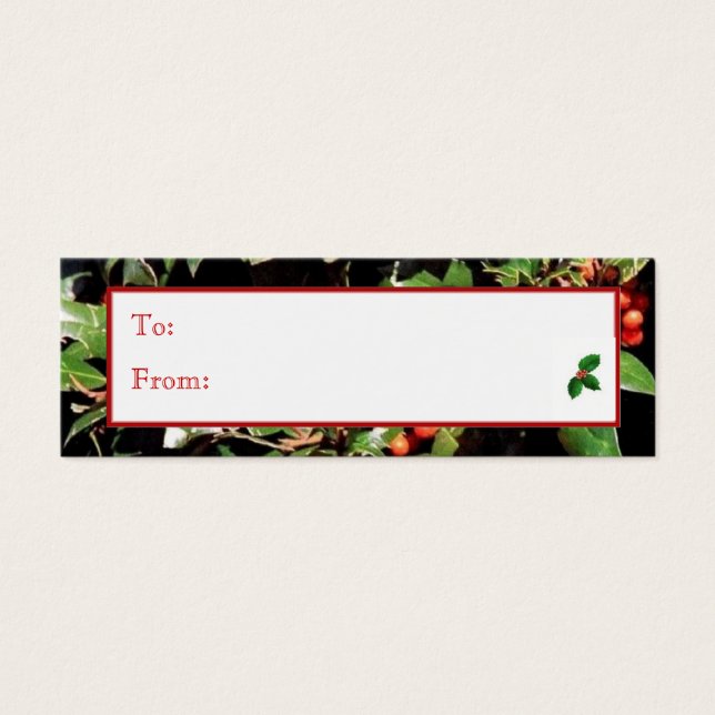Holly and Berries Holiday Gift Tag (Vorderseite)