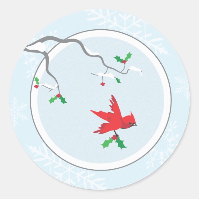 Holly and Bird Fevor Sticker oder Umschlag Aufkleb (Vorderseite)