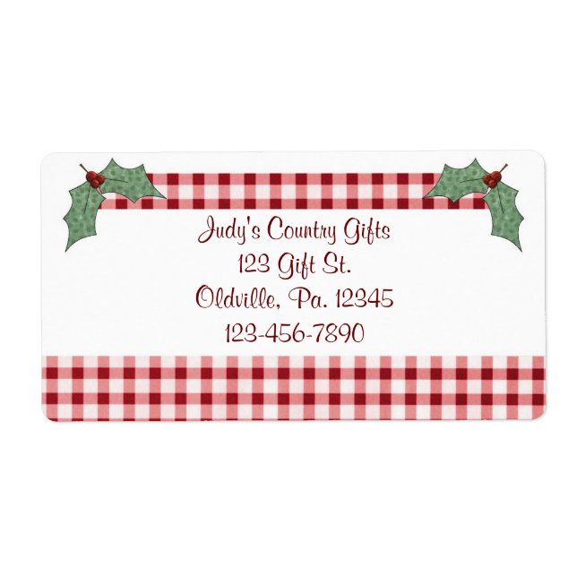 Holly and Gingham Label (Vorne)