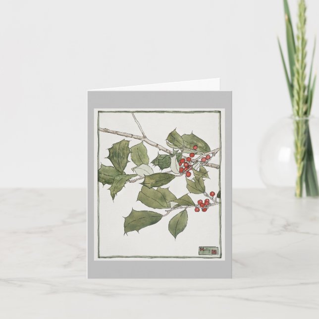 Holly and Ivy Christmas Card Karte (Vorderseite)