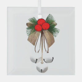 Holly and Jingle Bells Ornament Aus Glas
