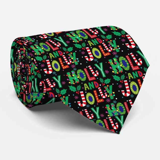 Holly and Jolly Christmas Krawatte (Gerollt)