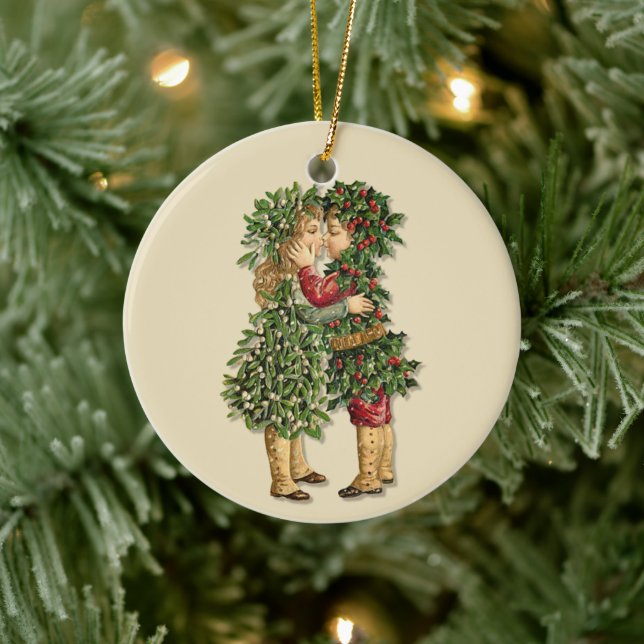 Holly and Mistletoe Kids - Hintertext-Ornament bea Keramik Ornament (Baum)