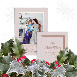 Holly and the Ivy Minimalist Blush Christmas Card Folieneinladung