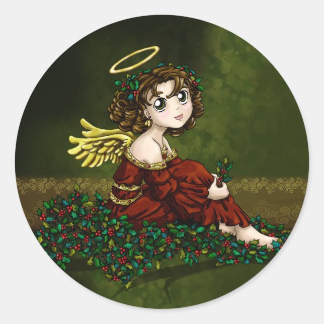 Holly Angel Runder Aufkleber (Vorderseite)
